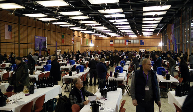 The layout of the judging hall