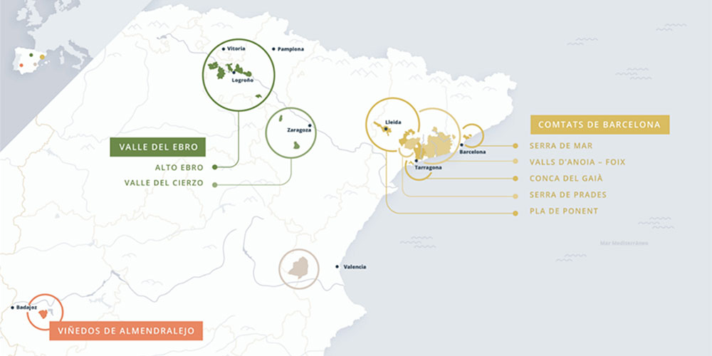 Map of new Cava zones, DO Cava